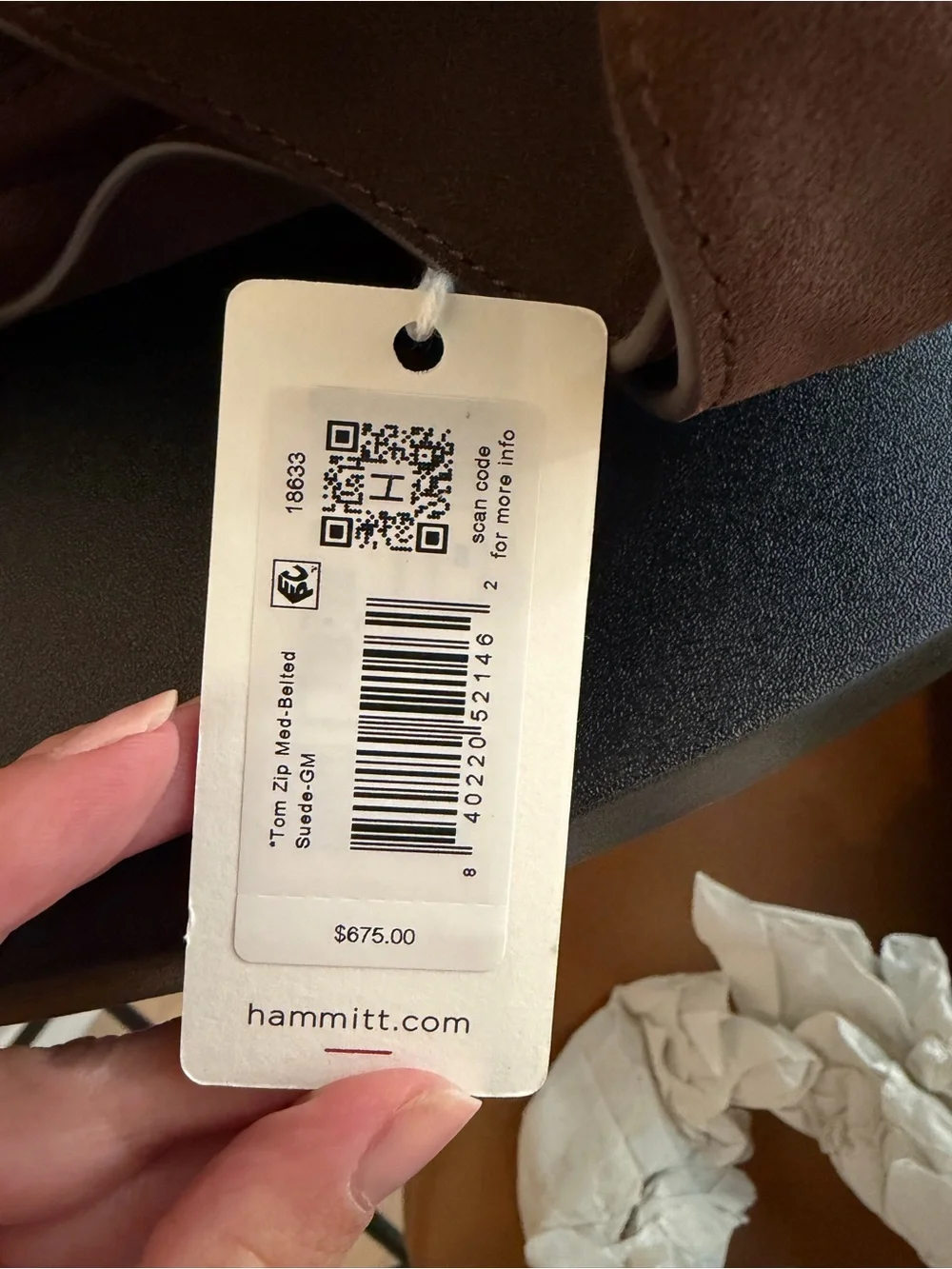 NWT Hammitt Tom Medium in Belted Suede and Gunmetal - Picture 11 of 11